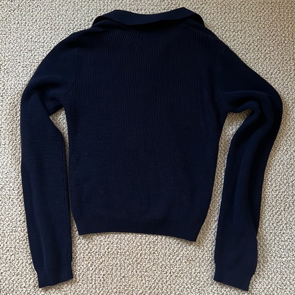 Collared Navy Blue button sweater - Picture 3 of 4
